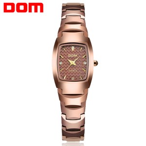 DOM Fashion Watch Women Brand Luxury Women Watches Tungsten Steel Waterproof Quartz feminino Ladies free shipping W-327