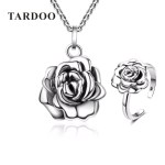Tardoo Authentic 925 Sterling Silver Necklaces&Rings Jewelry Sets for Women Romantic Style Wedding Enganment Fine Jewelry