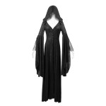 Punk Rave Gothic Long Dress Coat Jacket Cloak Womens Black Visual kei Steampunk  Witch Wicca