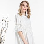 Summer Sleep Lounge Long Nightgown With Lace Home Dress White Princess Nightgowns Cotton Sleepwear Sexy Nightdress 17-031