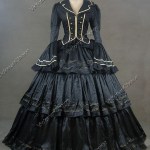 Custom Made-Civil War Victorian Brocade Ball Gown Period Dress Stage Theatre Reenactment  Dress