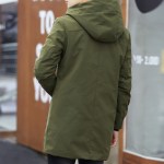 Cute Long Windproof Thickened Cotton Men's Parka Jacket