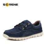 SERENE  Men Shoes Suede Height Increased Plus Size 38~46 Men Casual Shoes Light Weight Lace-up Leather Breathable Spring