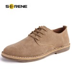 SERENE Band  Men Shoes Plus Size 38~46 Suede Leather Increased High Men Lace-up Casual Loafers Business Desert Shoe 5 Colors
