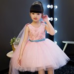 New Hot-sales European Elegant Children Girls Princess Dress Kids Luxury Birthday Wedding Party Ball Gown Veil Dress 3~15ys