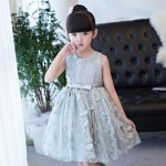 New Luxury Elegant Hand-made Flowers Decoration Princess Lace Party Princess Dress Summer Sleeveless Korean Kid Girls Dress