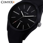 COMTEX Brand Men Watch Large Dial Face Wrist Watch Analog Display Quartz Movement Sports Watch Silicone Rubber Strap Pin Buckle