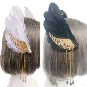 69HB Anime Maid Hair Clip Angel Wing Cosplay Hairclip Girl Hair Accessories