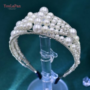 YouLaPan Bride Pearl Headband Elegant Women Rhinestone Chain Headwear Accessories Party Handmade Headdress for Women HP668