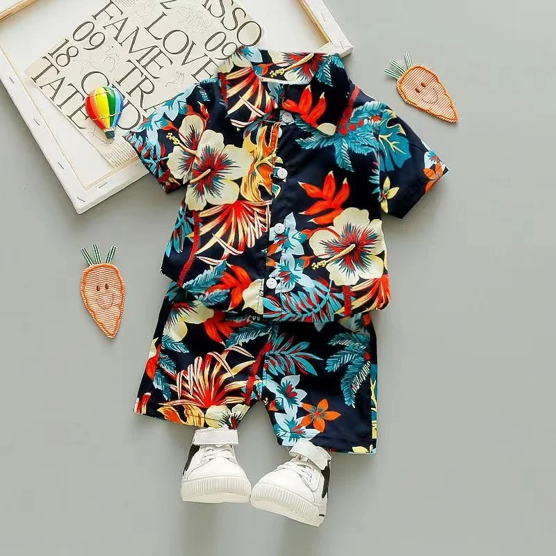 Summer Toddler Baby Boy's Suit Fashion Print Clothes Set Shirt Top Shorts 2PCS Clothing Set For Boys Infant Suits Kids Clothes - Image 3