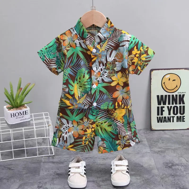 Summer Toddler Baby Boy's Suit Fashion Print Clothes Set Shirt Top Shorts 2PCS Clothing Set For Boys Infant Suits Kids Clothes - Image 4
