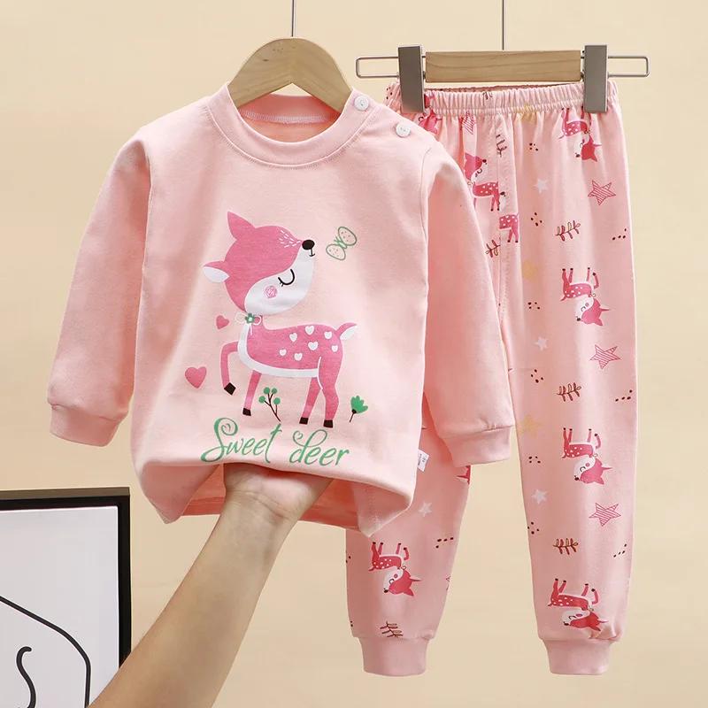 Kids Cartoon Print Clothing Sets Warm Cotton Suits Spring Boys Girls Fashion Pullover+Pants 2Pcs Outfits 0-8 Years - Image 3