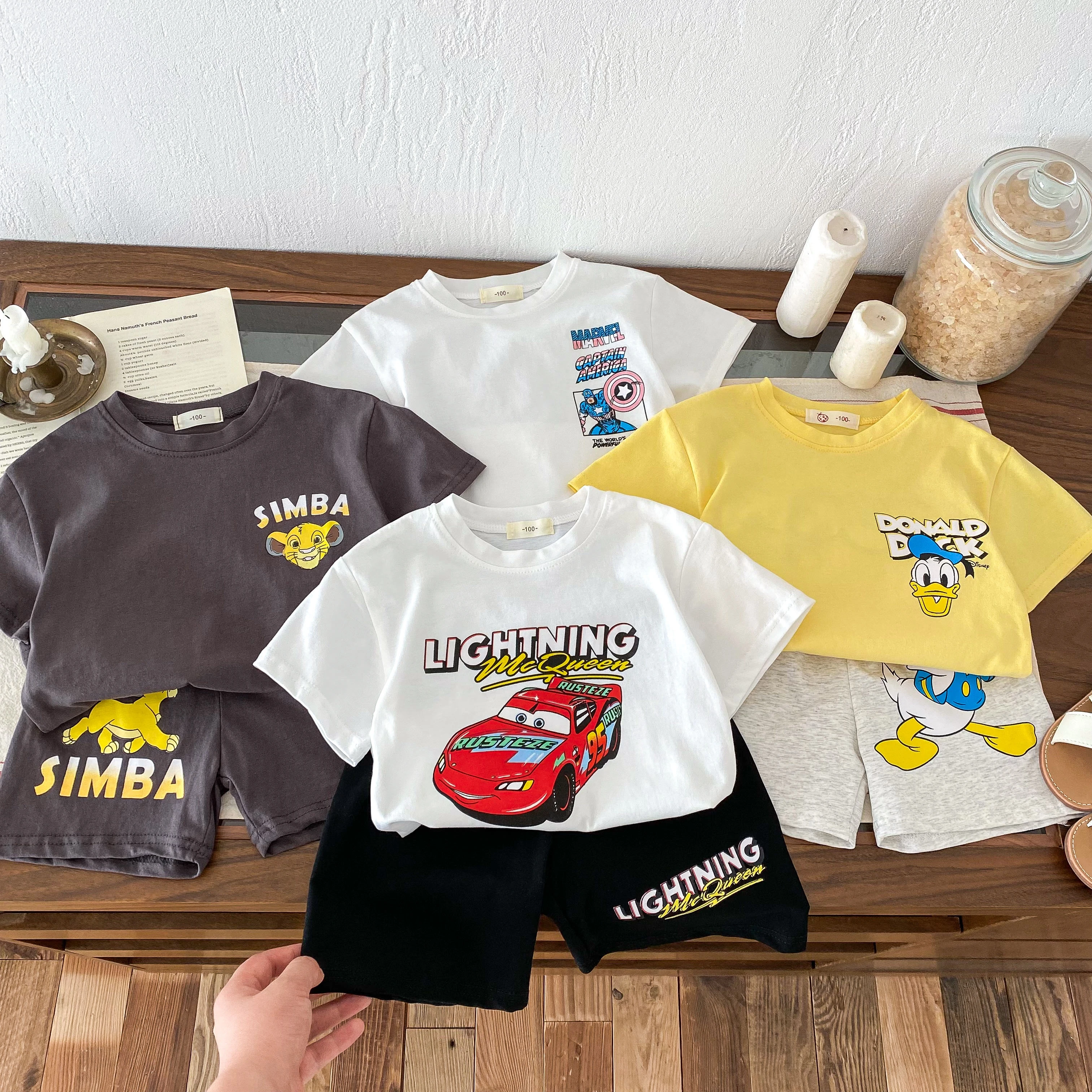 Boys And Girls Two Piece Cute T-shirt+shorts Casual Short Sleeve Shorts Set Children's Clothing Printed Sports Set - Image 3