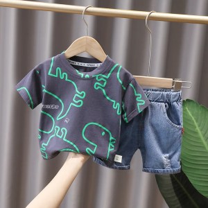 Baby Clothes Suit Children Boys Girls Cartoon Dinosaur T Shirt Shorts 2Pcs/Set Toddler Casual Clothing Kids Tracksuits